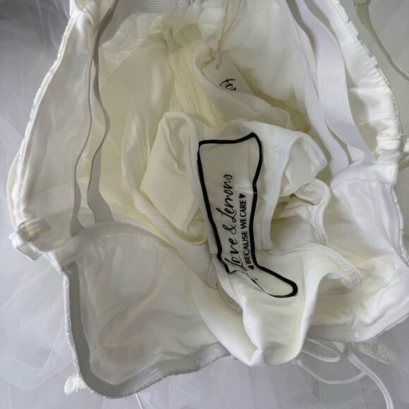 NEW For Love and Lemons x Free People Lily Corset Chiffon Maxi Dress White Small - Picture 12 of 15